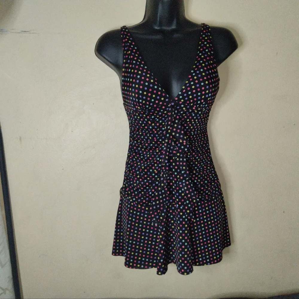 Vtg Victoria's Secret Sexy Little Thing Multi-Colored Polka Dot Dress Size S - Picture 5 of 14